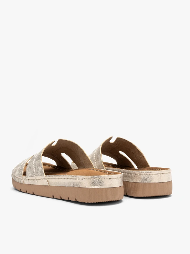 Damen-Flip-Flops aus Platin mit dickerem Boden