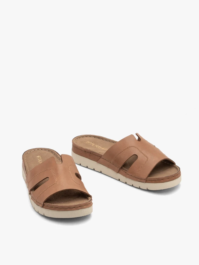 Braune Damen-Flip-Flops mit Plateau