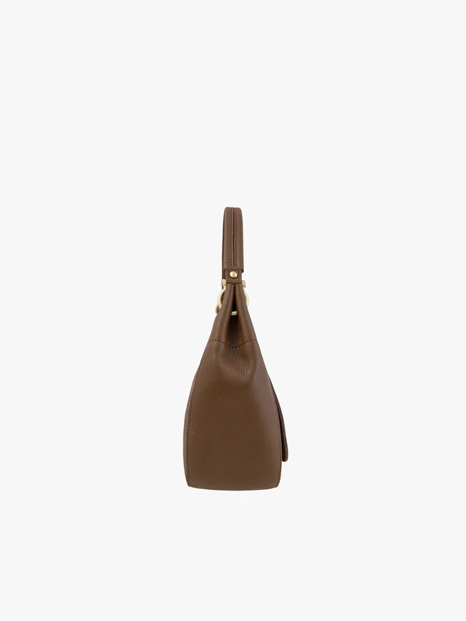Hellbraune elegante Lederhandtasche
