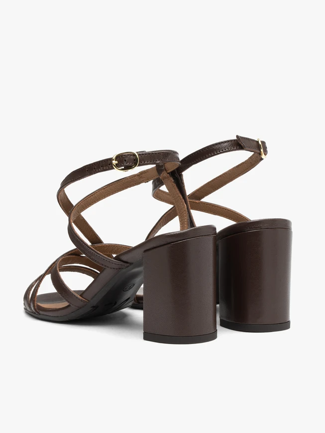 Damen-Sandalen mit Schokoladen-Absatz