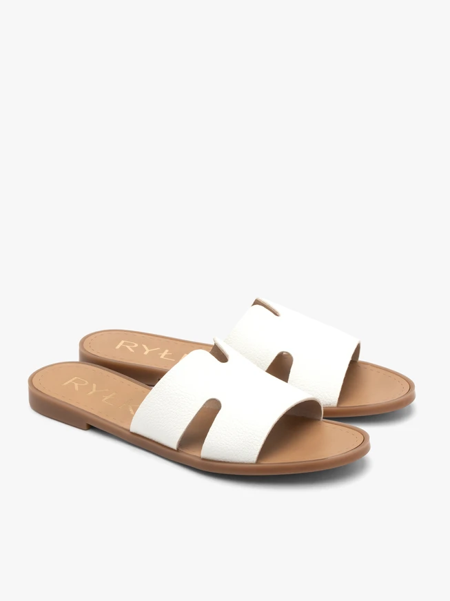 Weiße Damen-Flip-Flops mit Aussparungen