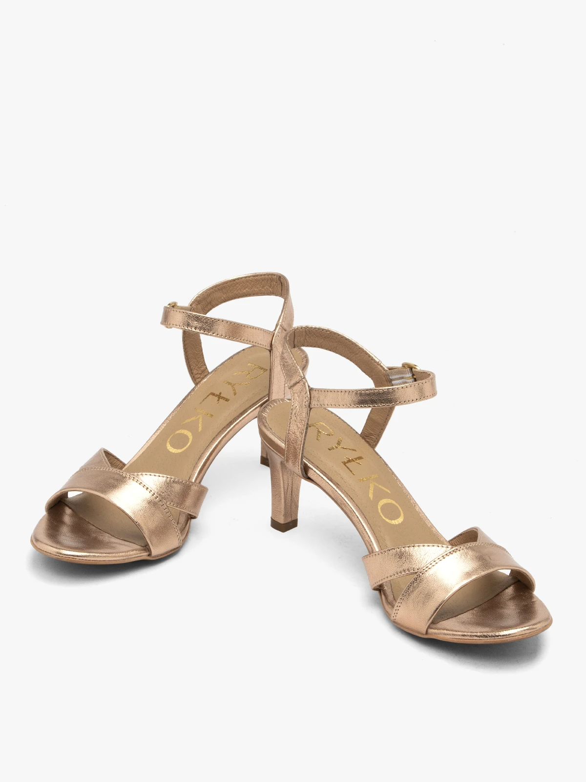Gold heeled women's sandals