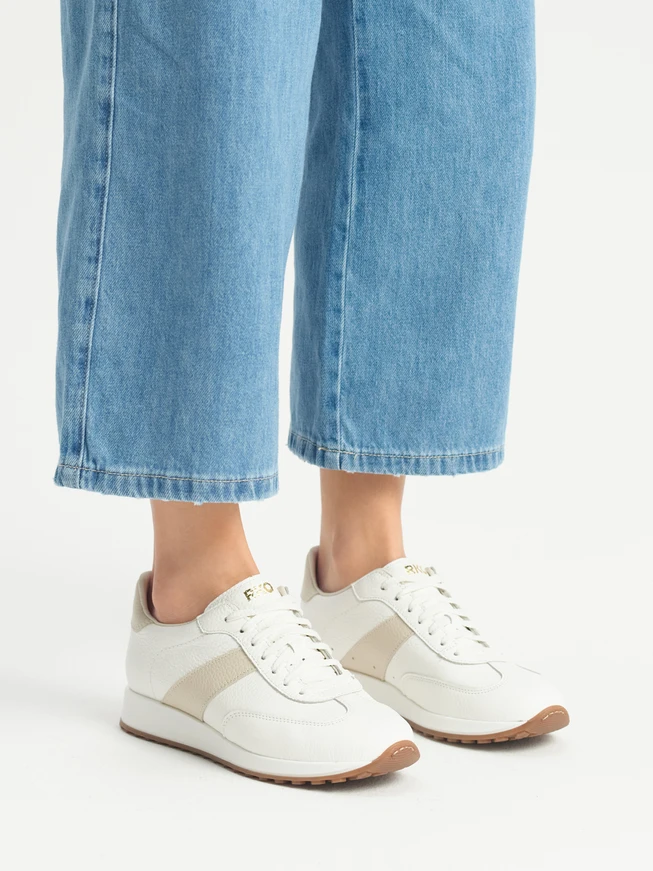 Weiß-beige Damen Sport Halbschuhe