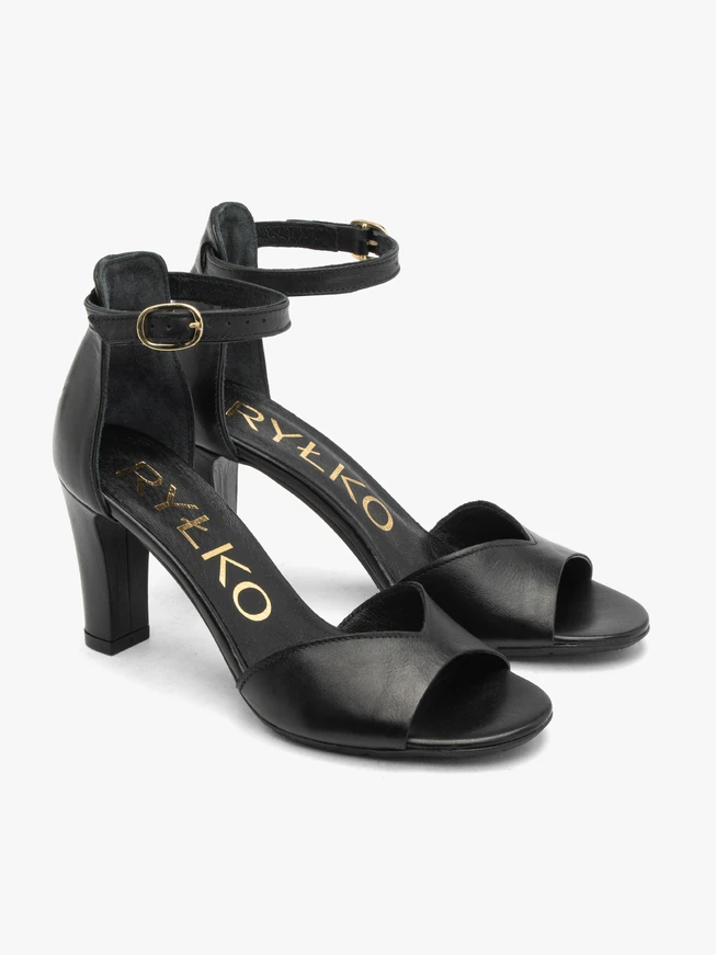 Schwarze Damen-Sandalen mit Absatz