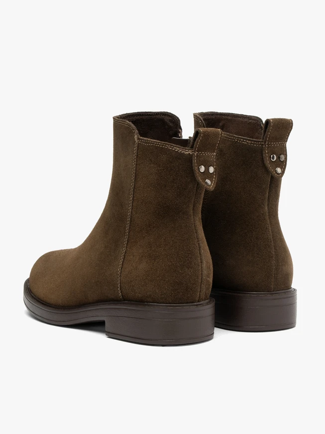 Grüne Velourslederstiefel