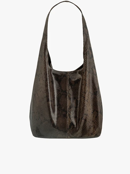 Lizard-textured shopper bag