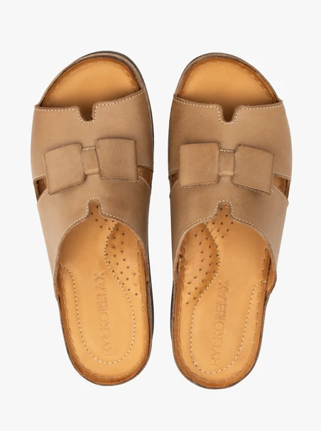 Beige Damen-Flip-Flops mit Plateau
