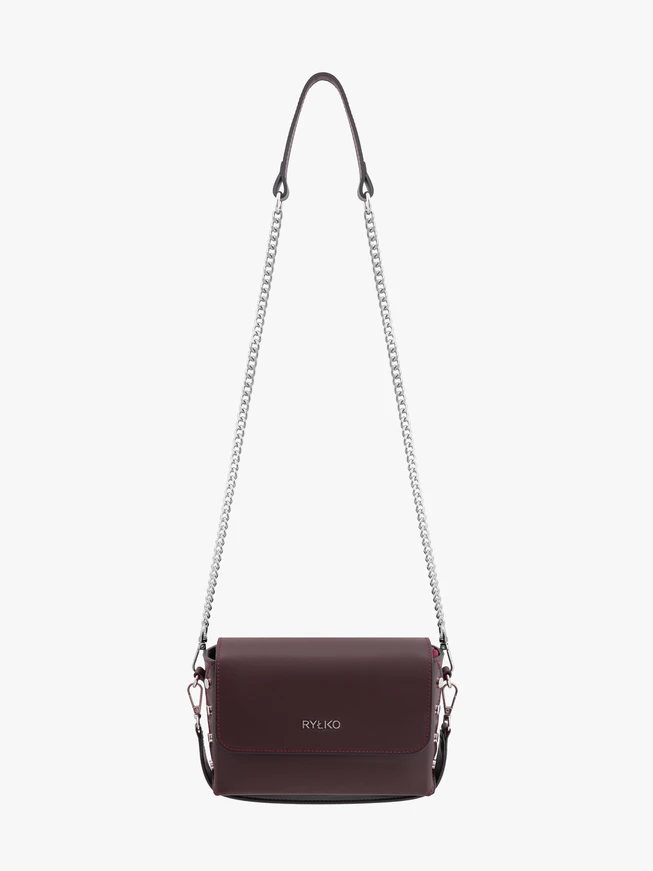 Maroon elegante Kette Handtasche