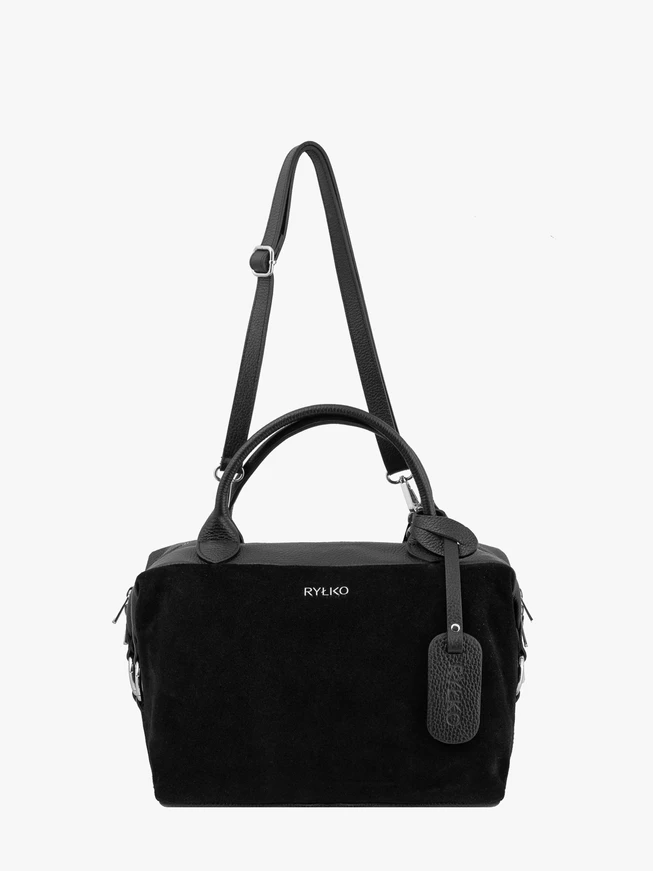 Schwarzer Leder Shopper