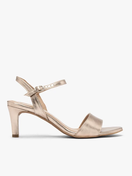 Stiletto-Sandalen aus Platin