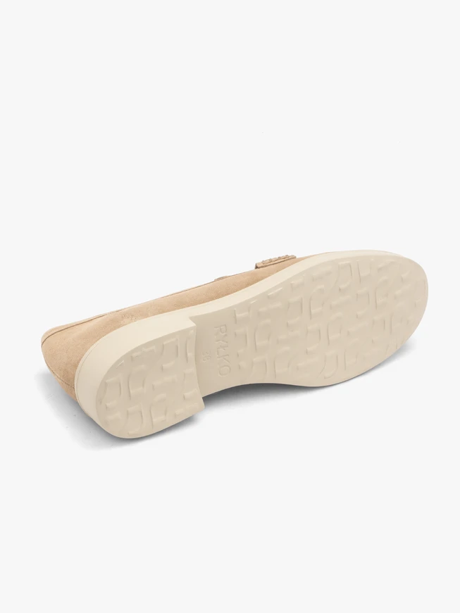 Sand suede loafers