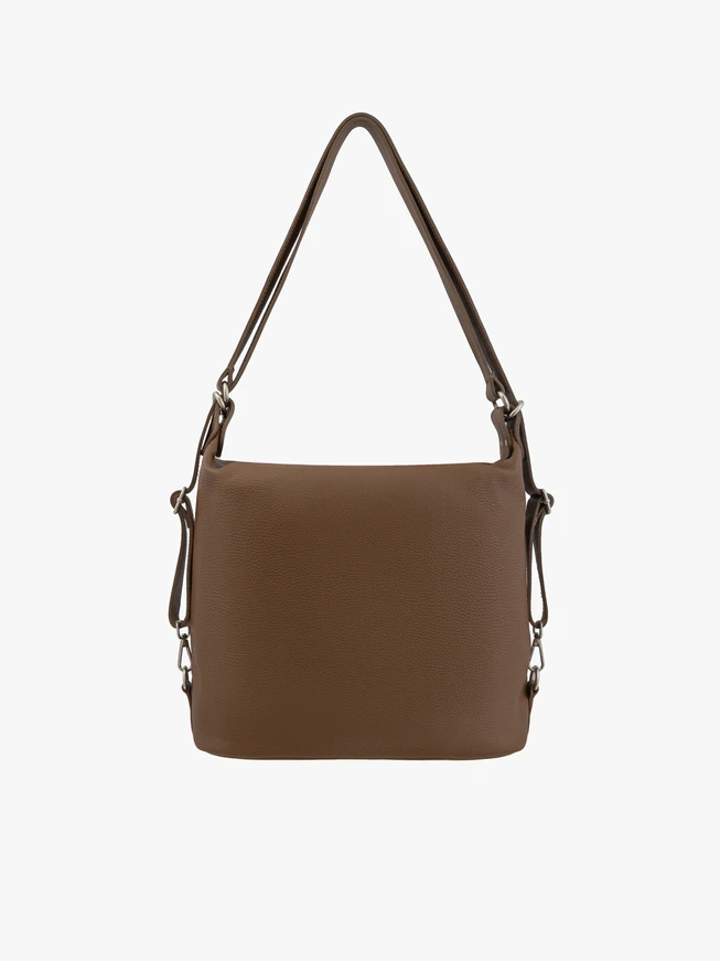 Hellbraune Leder Rucksack Handtasche