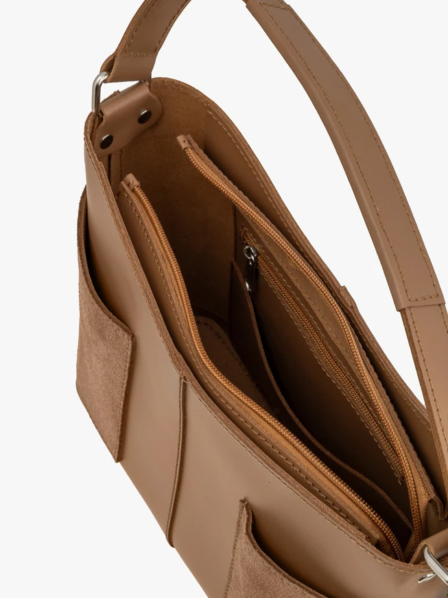 Handtasche aus braunem Bonded Leather