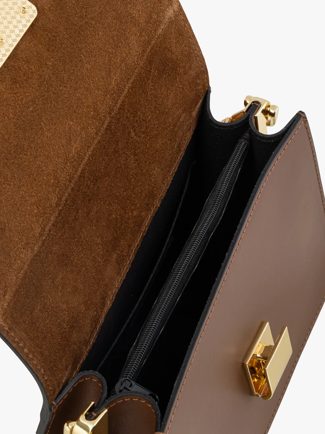 Hellbraune kleine Damenhandtasche elegant