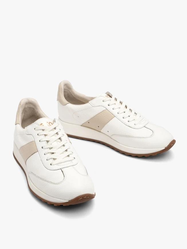 Weiß-beige Damen Sport Halbschuhe