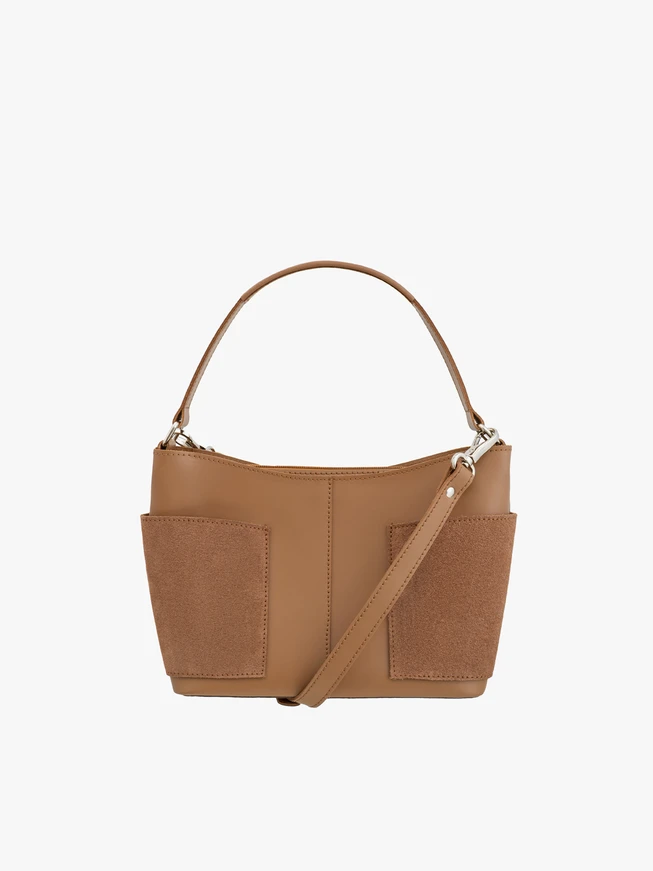 Handtasche aus braunem Bonded Leather