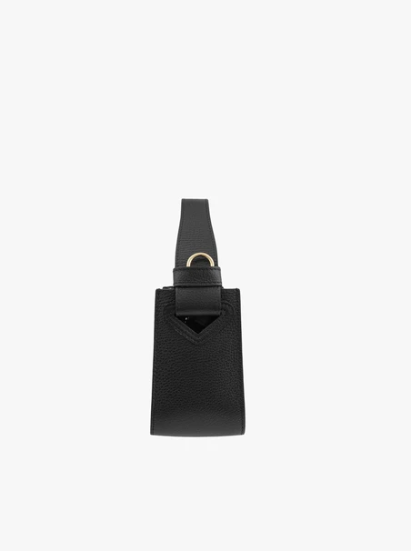 Small black leather handbag