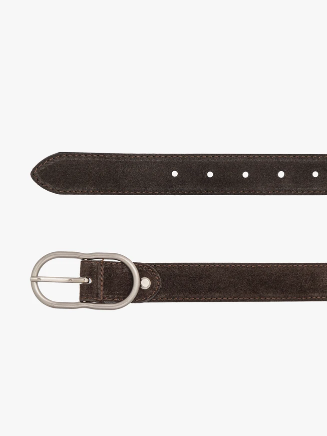 Velvet women’s belt with silver buckle