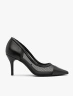 Schwarze Netz-Pumps für Frauen