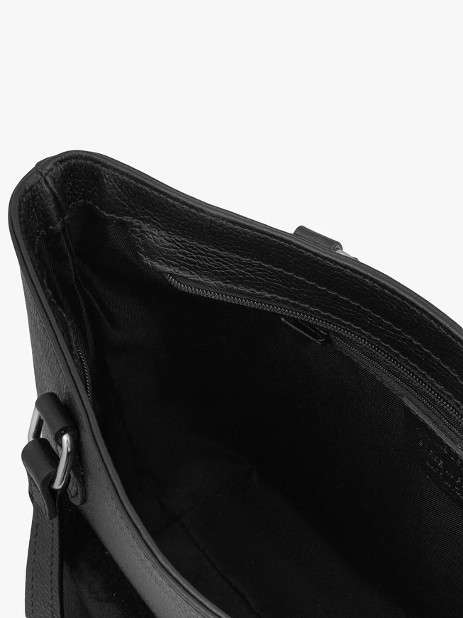 Schwarze A4-Shopper-Tasche aus Leder