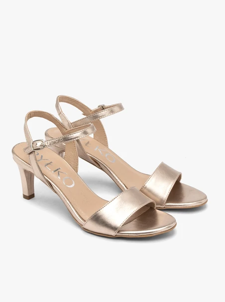 Stiletto-Sandalen aus Platin