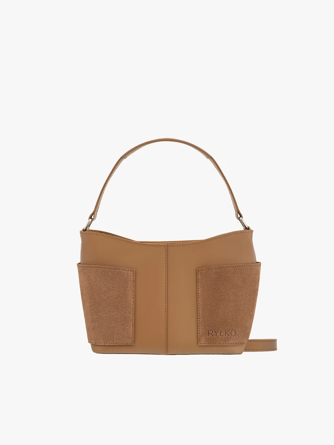 Handtasche aus braunem Bonded Leather