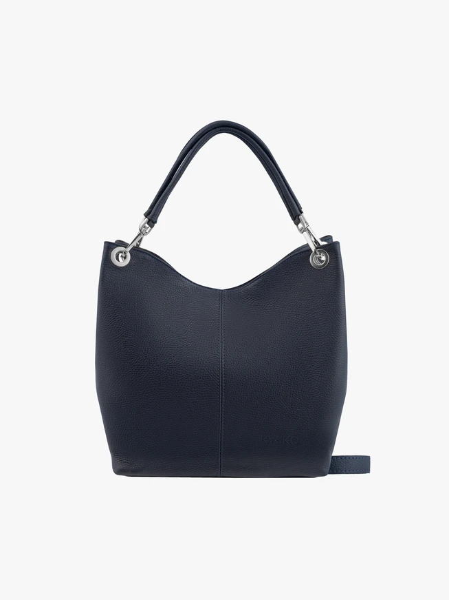 Marineblaue Shopper-Tasche aus weichem Leder