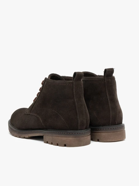Men’s suede lace-up boots warm