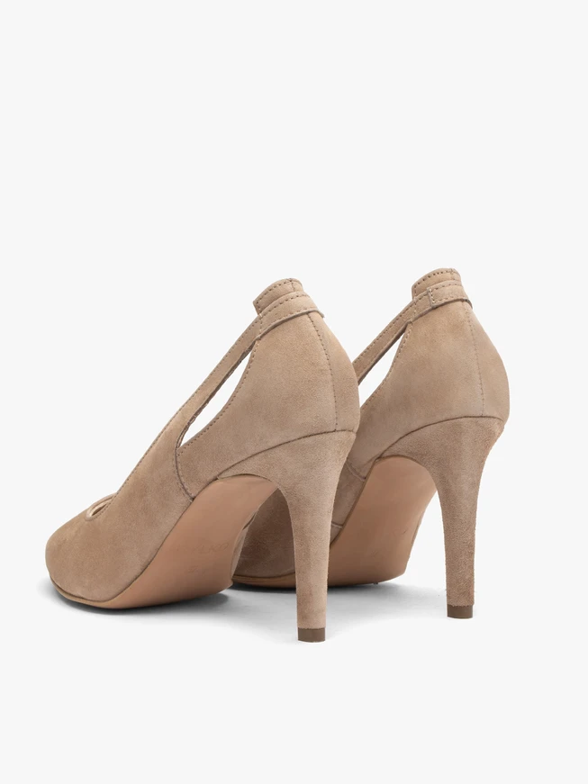 Beigefarbene Stiletto-Pumps