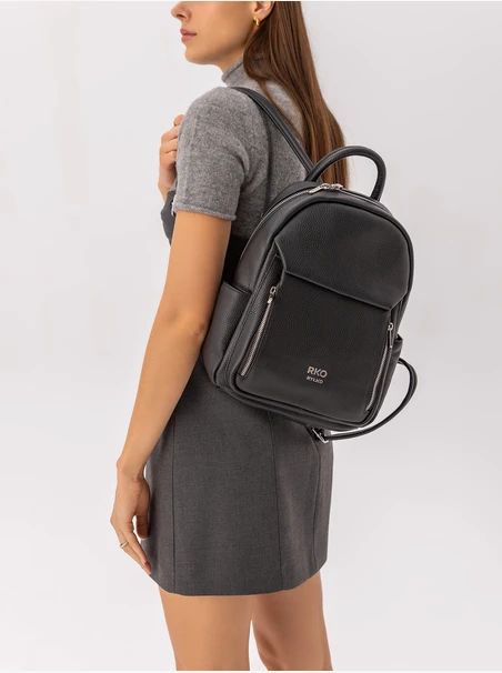 Schwarzer Damen-Rucksack aus Leder