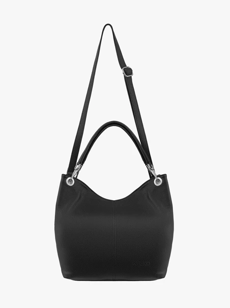 Schwarze Shopper-Tasche aus Leder