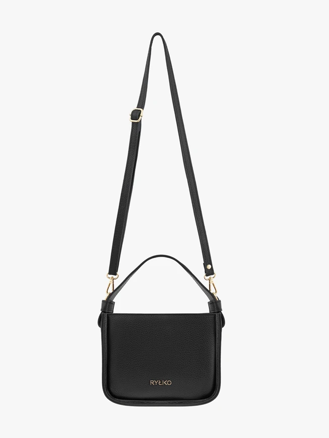 Kleine schwarze Lederhandtasche