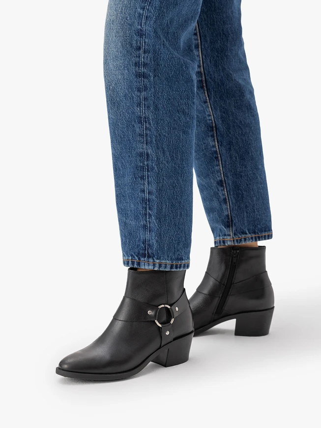Czarne botki biker boots