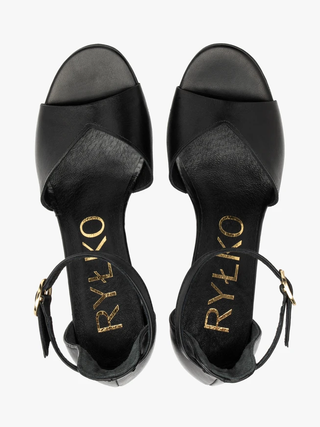 Schwarze Damen-Sandalen mit Absatz