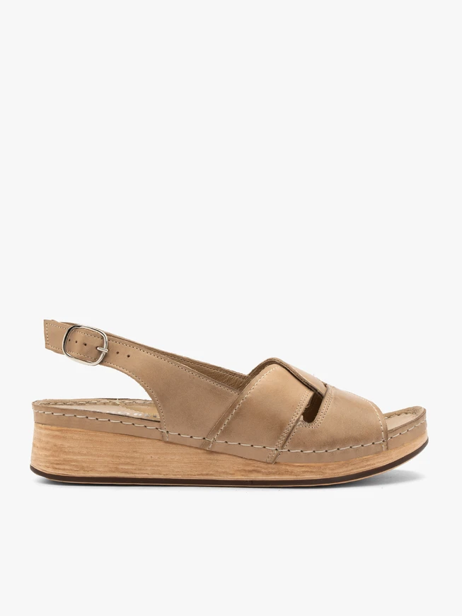Beige Damen Plateausandalen