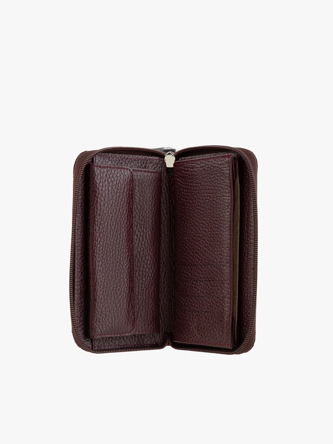 Portemonnaie aus kastanienbraunem Leder