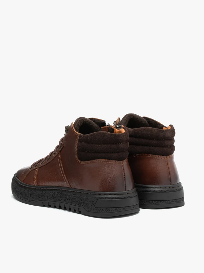 Brown Men's Boots with Zip
