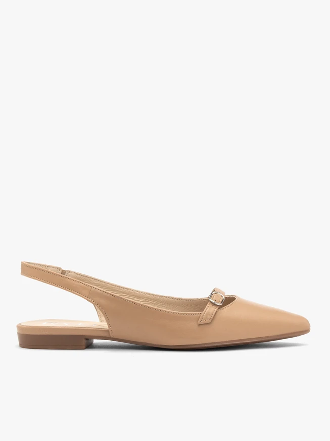 Beige slingback ballerinas