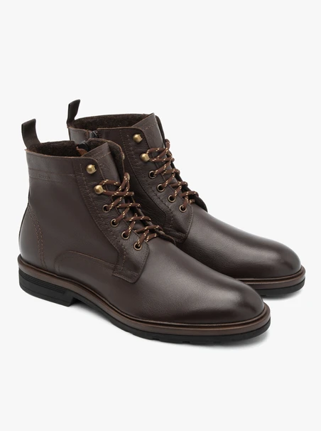 Dunkelbraune Vollnarbenlederstiefel