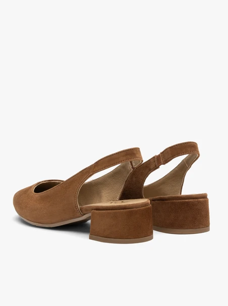 Braune Slingback-Pumps ohne Absatz