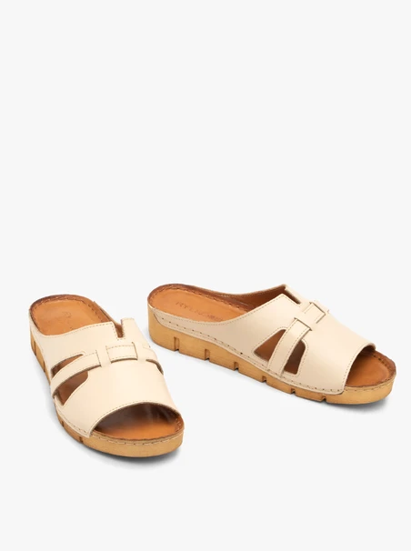 Cremefarbene Plateau-Flip-Flops für Frauen