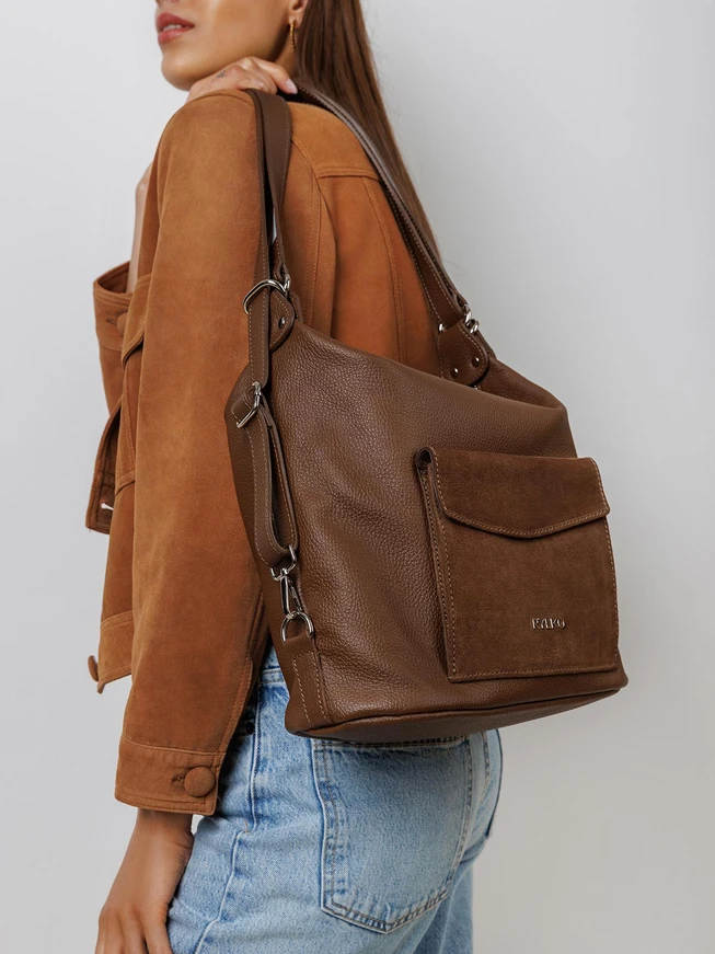 Hellbrauner Lederrucksack