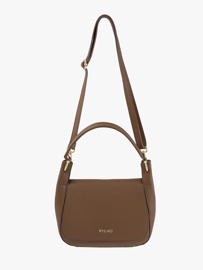 Hellbraune elegante Lederhandtasche