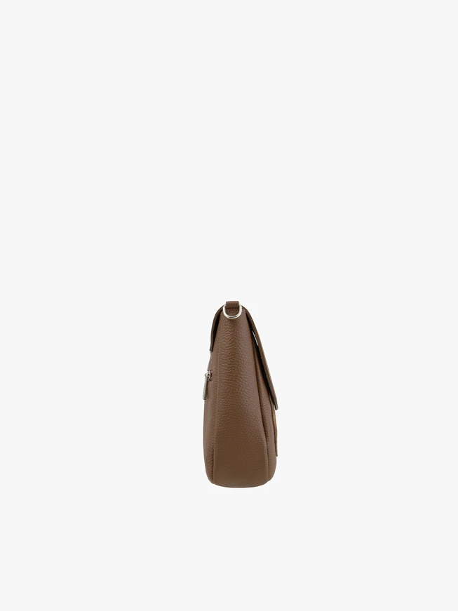 Small light brown leather handbag