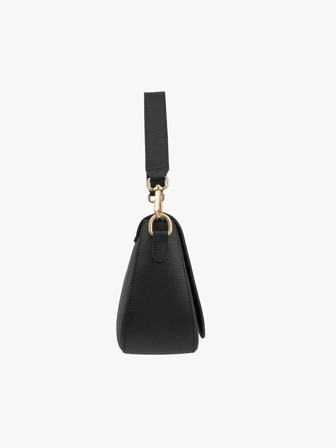 Handtasche aus schwarzem Leder und Velours