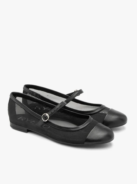 Schwarze Netzballerinas für Frauen