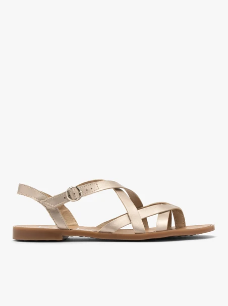 Platin-Flip-Flop-Sandalen
