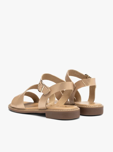 Flache Damen-Sandalen in Gold