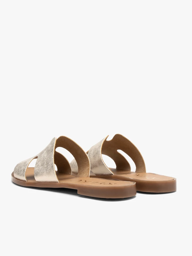 Platinfarbene Damen-Flip-Flops mit Cut-Outs