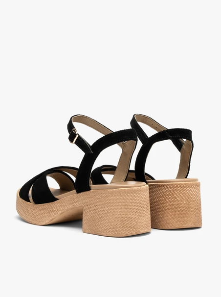 Black suede women’s sandals